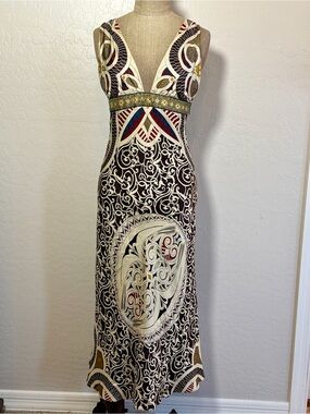 Vintage Nicole Miller Collection Y2K Bias Cut Silk Midi Dress